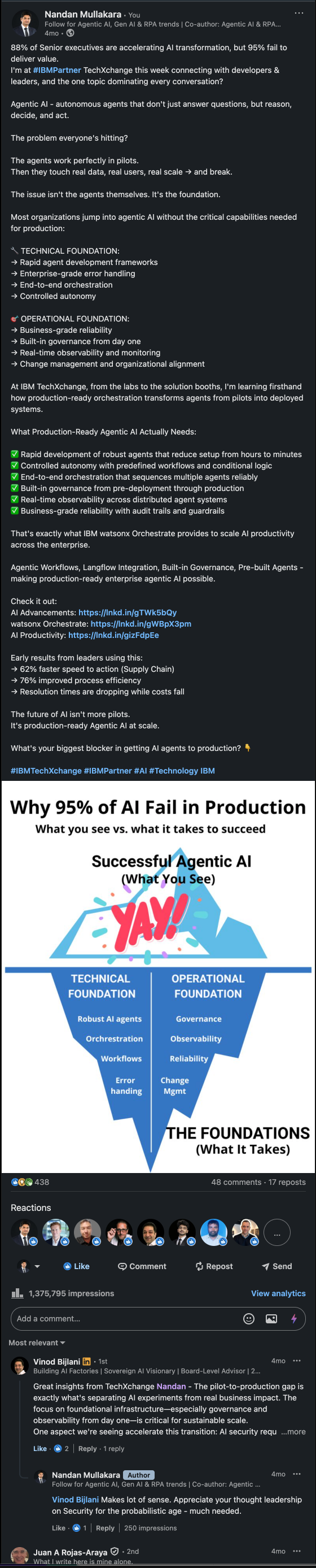 IBM TechXchange campaign example on LinkedIn